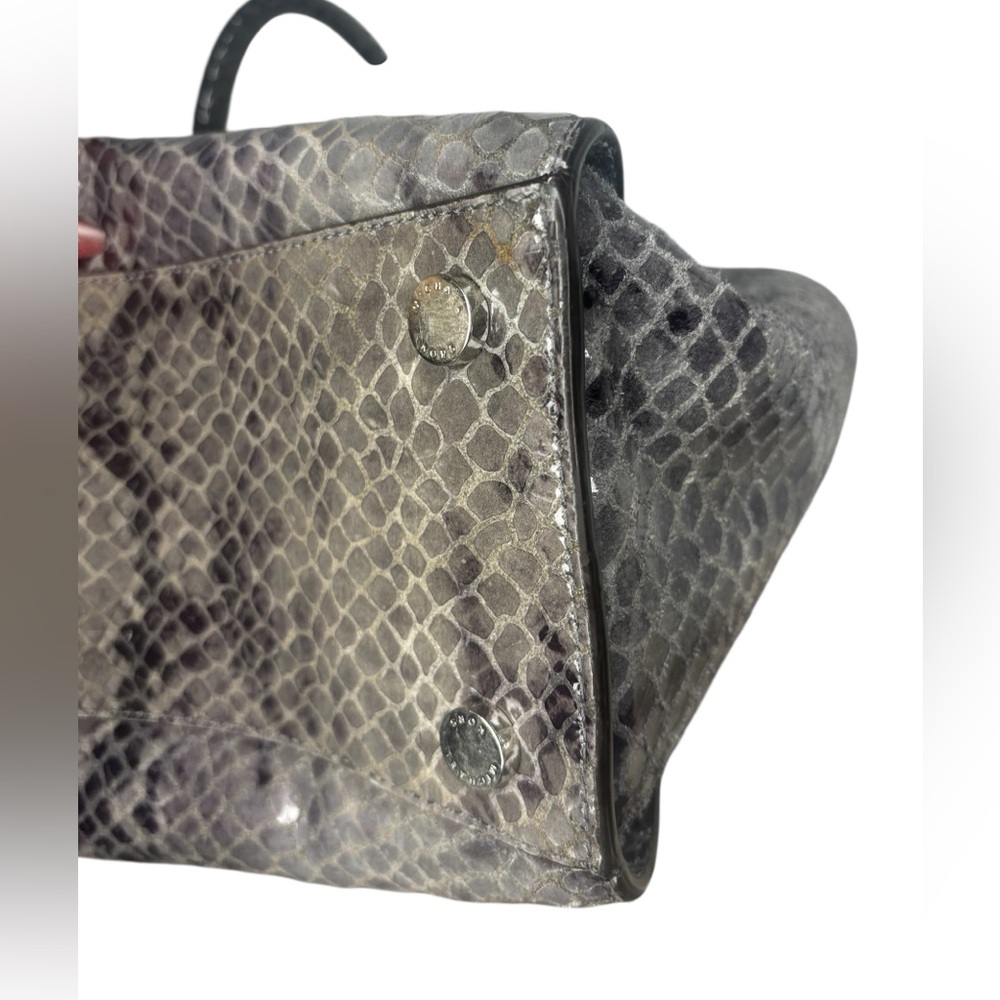 Michael Kors Selma Snake Embossed Leather Dark Slate Satchel bag and wallet set - Picture 6 of 11